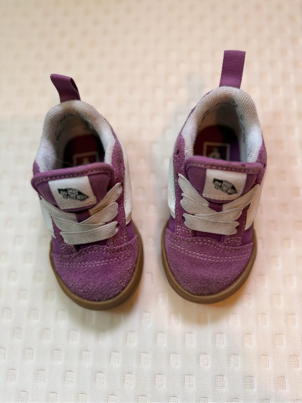 Vans toddler Purple Suede Lace-Up Sneakers with White Accents